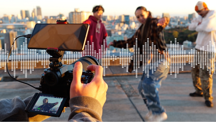 画像：音楽を再生しながら撮影