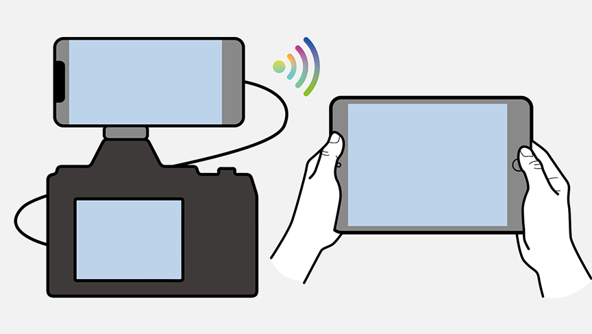 画像：外部モニターの画面をミラーリング