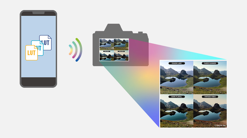 画像：カメラにLUTを転送し、リアルタイムLUT撮影