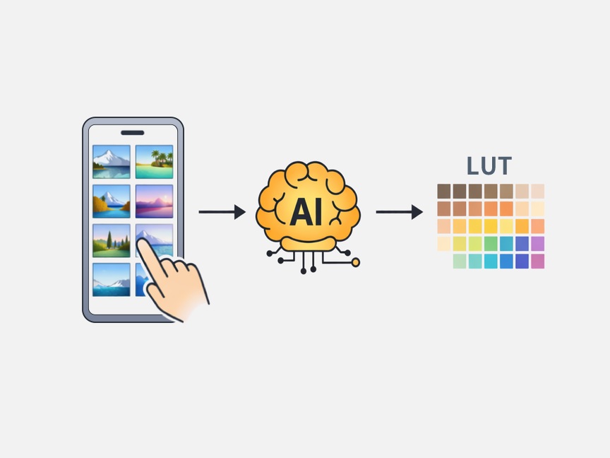 選択した画像をもとにAIがLUTを作成