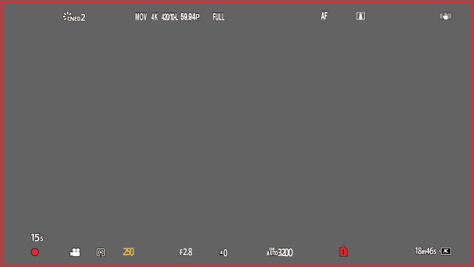 画像：動画記録中の赤枠表示