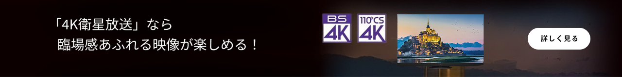 「4K衛星放送」なら臨場感あふれる映像が楽しめる