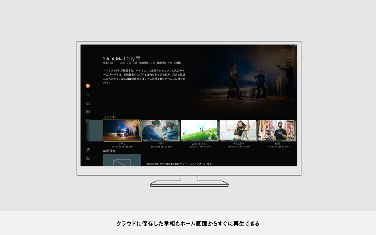 画像：いつものホーム画面からすぐに再生できる