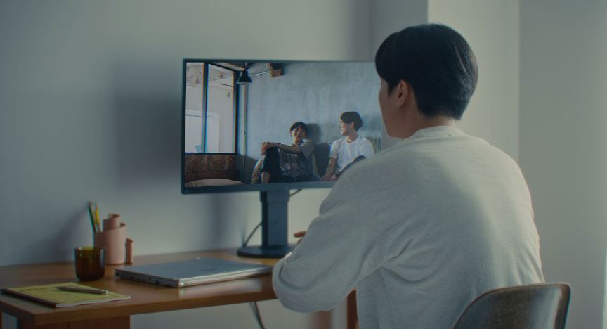 画像：PCモニターで視聴