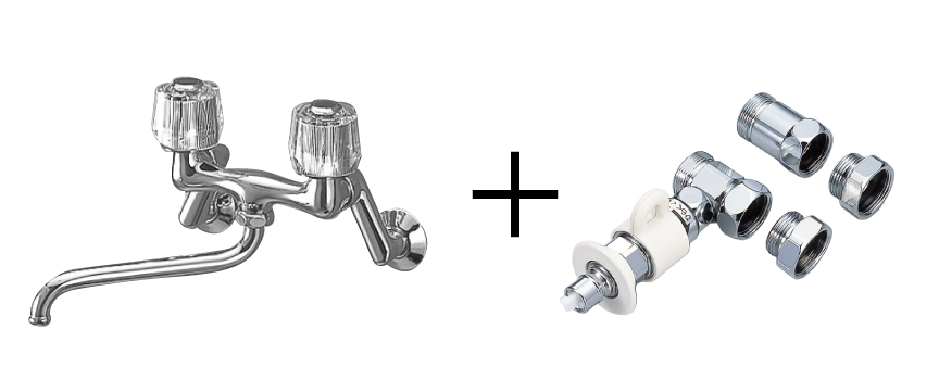 壁出しタイプ：湯水混合栓