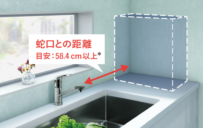 蛇口との距離 目安：58.4 cm以上