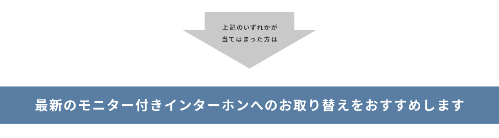 最新のモニター付きインターホンへのお取り替えをおすすめします。