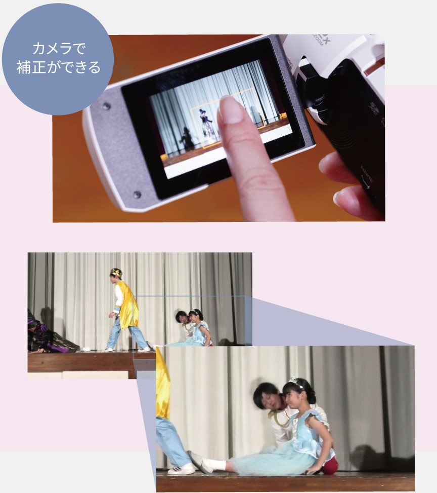 カメラで補正ができる