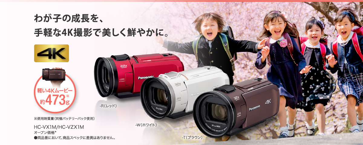 わが子の成長を、手軽な4K撮影で美しく鮮やかに。デジタル4Kビデオカメラ「VX1M/VZX1M」
