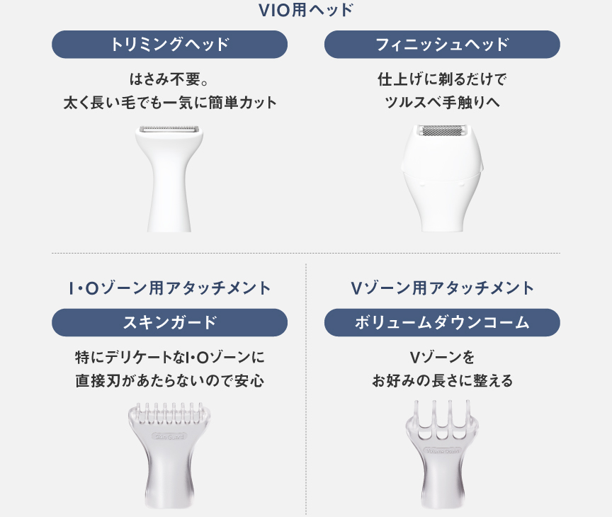 VIO用ヘッド トリミングヘッド/フィニッシュヘッド/スキンガード/ボリュームダウンコーム