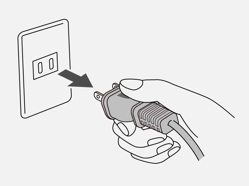 イラスト：電源プラグをコンセントから抜く