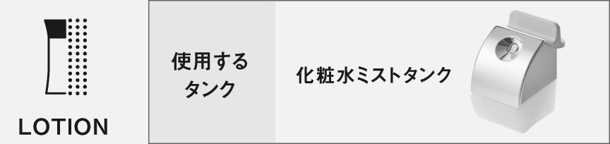 使用するタンク：化粧水ミストタンク