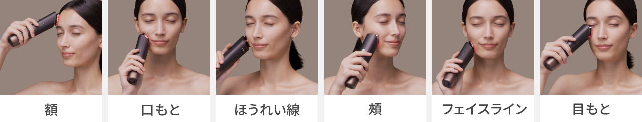 額,口もと,ほうれい線,頬,フェイスライン,目もと