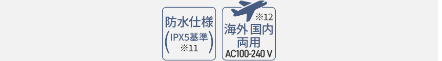 アイコン:防水仕様,海外国内両用