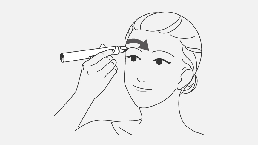 STEP5 眉の形に沿ってゆっくりと動かす