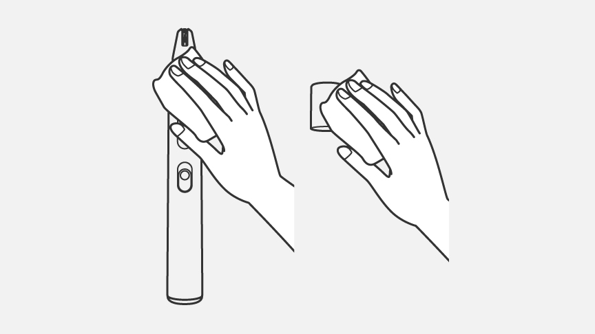 乾いた布でふきとる