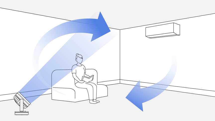 サーキュレーターはエアコンとの併用がおすすめ