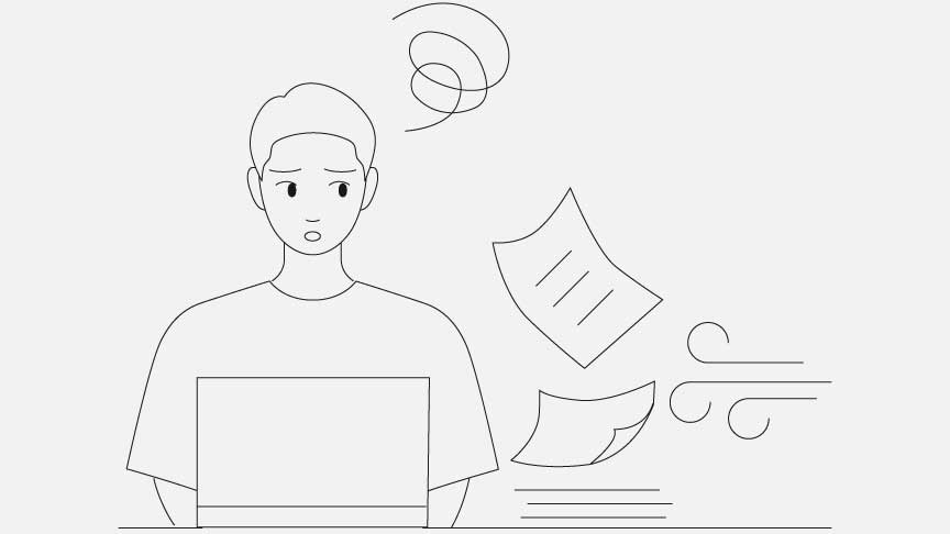 書類が飛んでイライラ