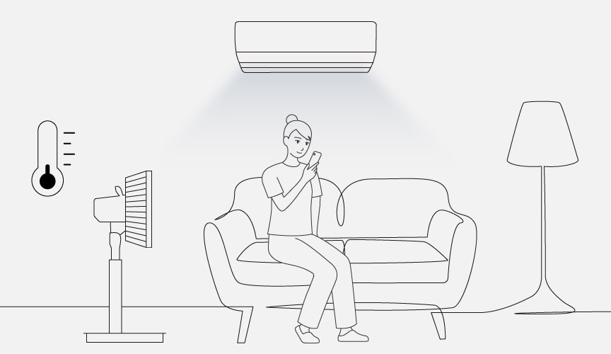 扇風機が自動で運転を停止したイメージ