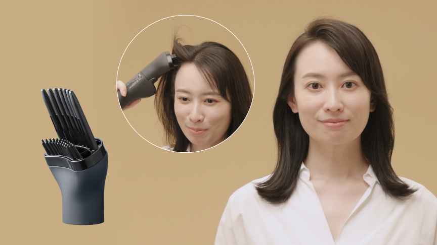 くるくるドライヤー ナノケア EH-KN0Gの使用イメージ