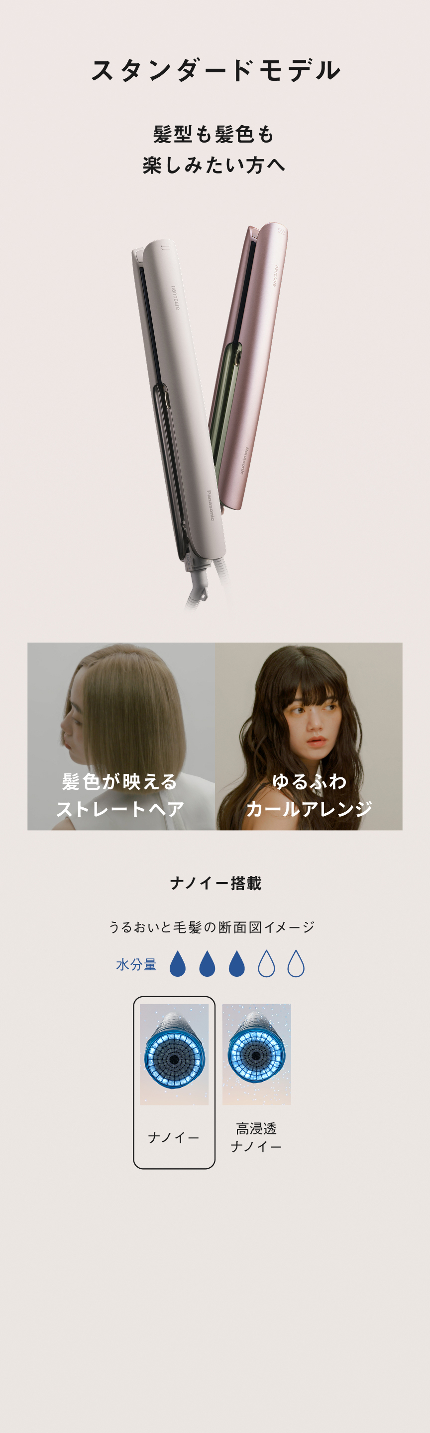 Panasonic nanocare ストレートヘアアイロン ストレートアイロン ナノケア ナノイーの効果とモデル比較 | ヘアケア