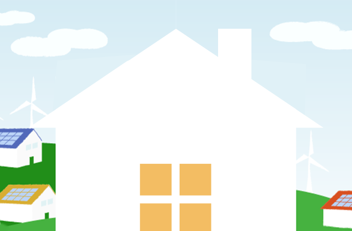 HEMS連携をイメージした家のイラスト画像です。