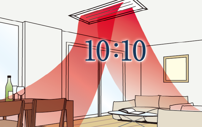 風量バランスが10：10であることを説明する画像です。