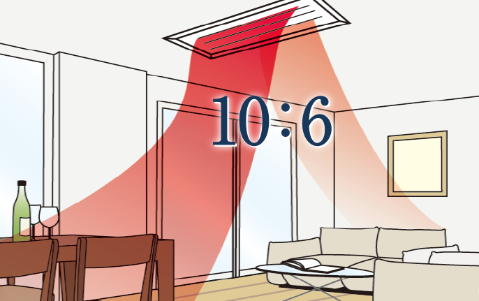 風量バランスが10：6であることを説明する画像です。