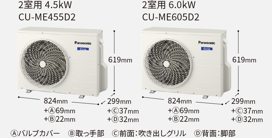 ナノイーX（9.6兆）、エオリアアプリ（無線LAN内蔵）、日本介護協会認定、日本アトピー協会推奨品、R32新冷媒採用、ZEH対応 区分い、フロンラベルA
