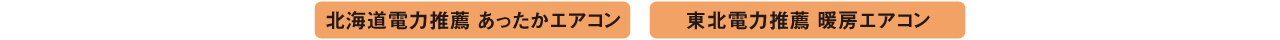 北海道電力推薦 あったかエアコン／東北電力推薦 暖房エアコン