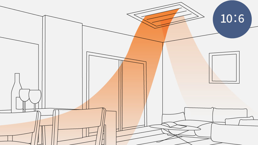 風量バランスが10：6であることを説明する画像です。