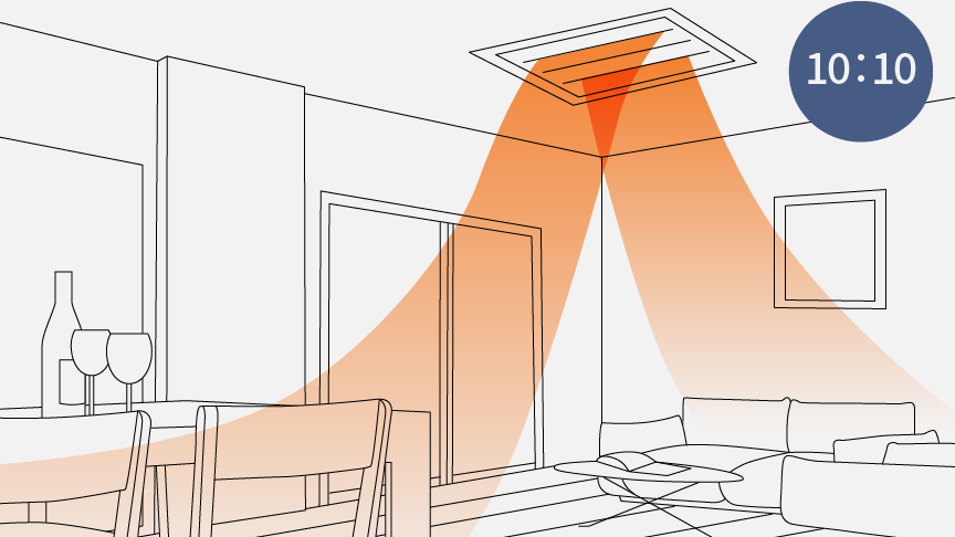 風量バランスが10：10であることを説明する画像です。