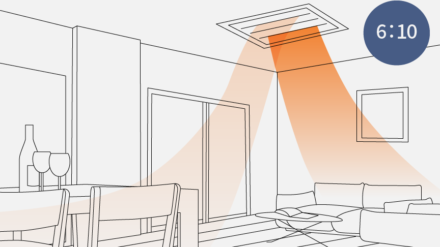 風量バランスが6：10であることを説明する画像です。