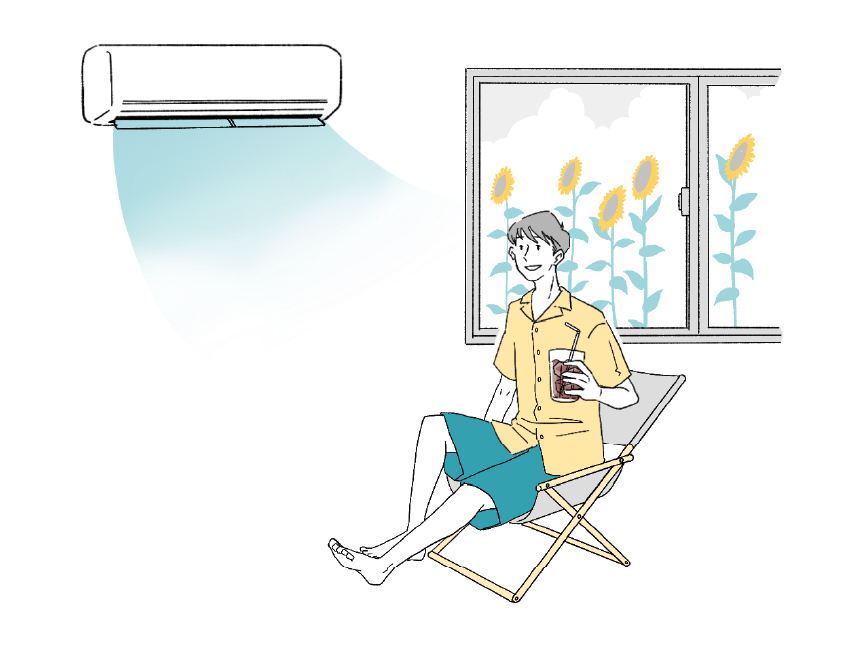 「夏の「エアコン」節電ポイント」ページのメインビジュアルです