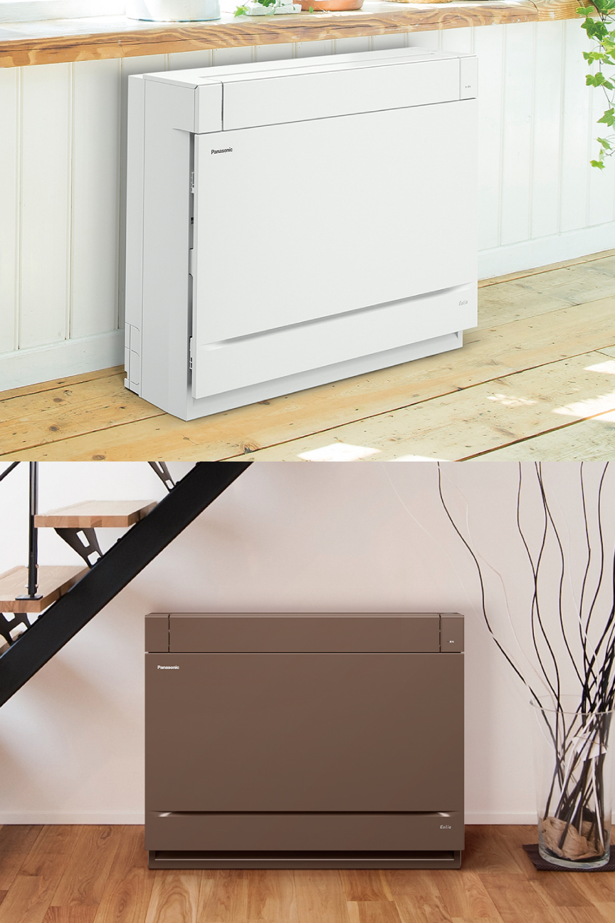 床置きエアコンの設置イメージ画像です。