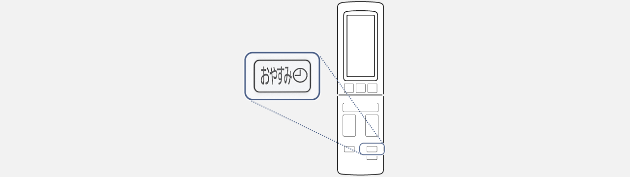 おやすみのボタンにフォーカスした画像です
