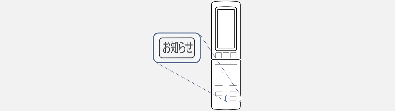 おしらせのボタンにフォーカスした画像です。