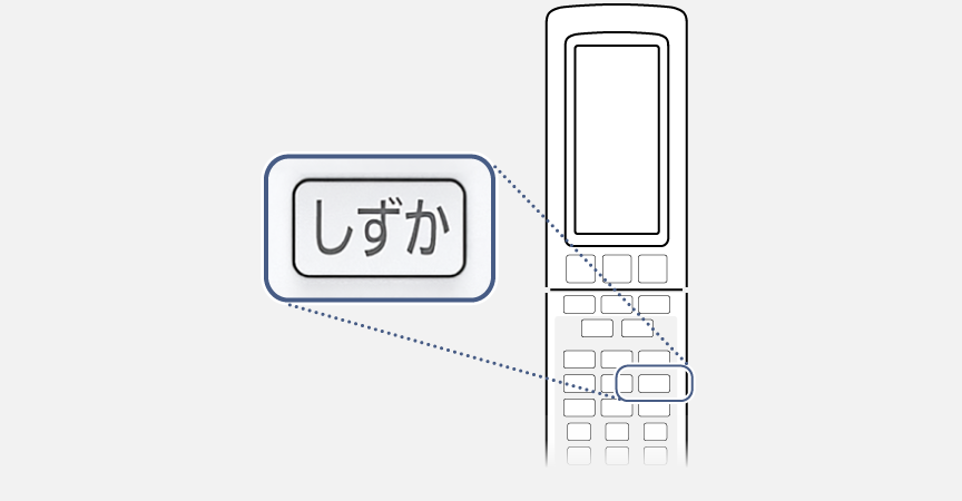 リモコンのしずかモードボタンにフォーカスしている画像です