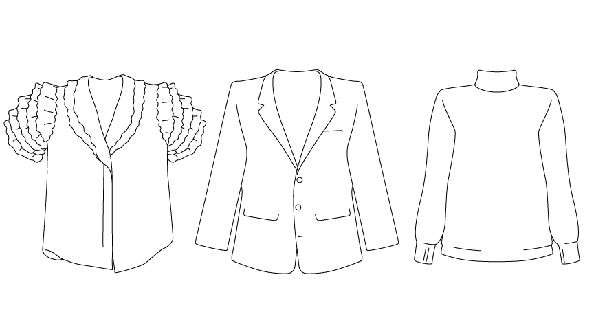 立体的なデザインの服やニットにも