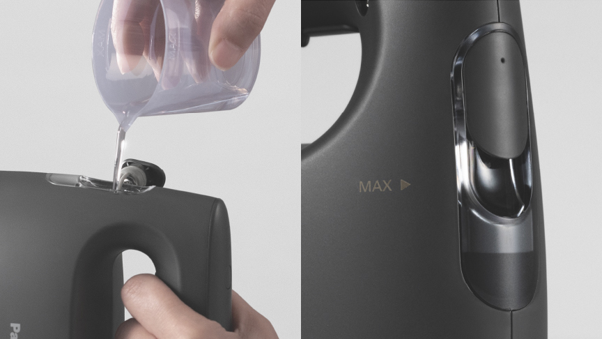 注ぎやすく見やすい注水口