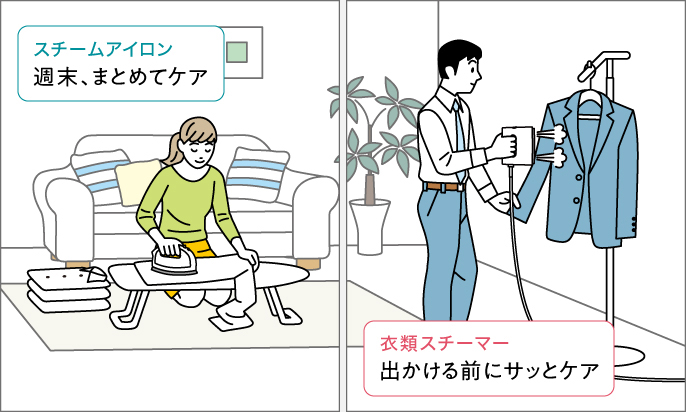 【スチームアイロン】週末、まとめてケア【衣類スチーマー】出かける前にさっとケア