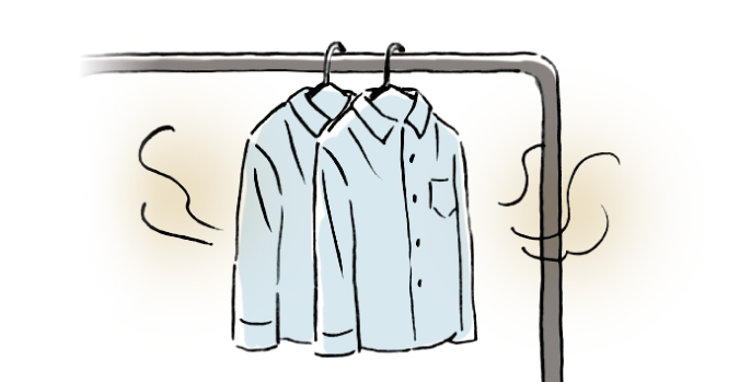 部屋干しの生乾き臭イメージ