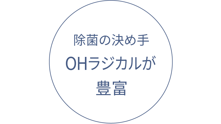 除菌の決め手 OHラジカルが豊富