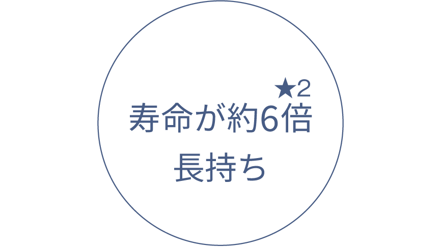 寿命が約6倍長持ち