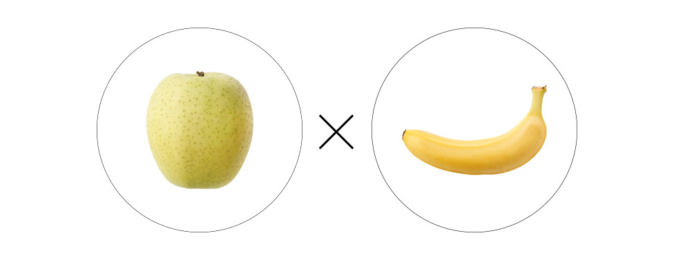 写真：青りんご × バナナ