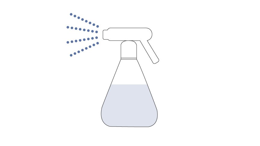 超音波式の画像です。細かい霧状のミストを出すイメージ