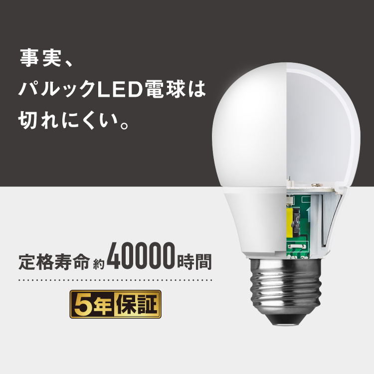 パルック LED電球は切れにくい ～長寿命を守る3つの熱対策～