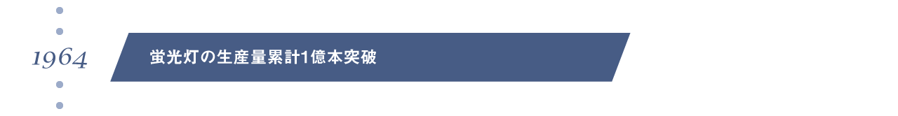 1964年　蛍光灯の生産量累計1億本突破