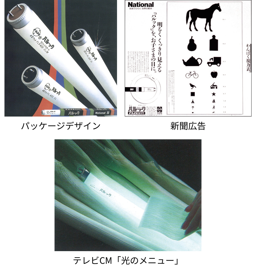 1977年 パルック蛍光灯（直管）　パッケージ・新聞広告・テレビCM