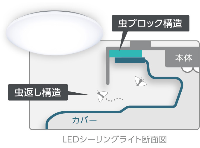 イメージ：「虫返し構造」と「虫ブロック」構造